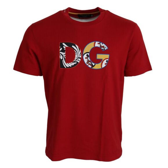Dolce & Gabbana Neon Orange Polyester Men Crew Neck T-shirt